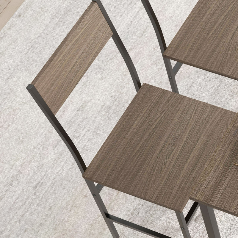 Four Piece Dining Set with Table Chairs and Bench Ideal for Family Meals, Grey