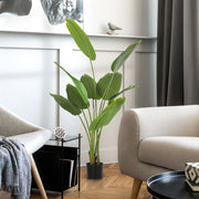 Tall Artificial Bird of Paradise Plant With Lifelike PEVA Leaves for Home or Office Green
