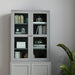 Grey Double Storage Display Cabinet with Shelves by HOMCOM