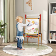 3 in 1 Wooden Kids Easel with Paper Roll Whiteboard Chalkboard and Painting Accessories by AIYAPLAY Aiyaplay