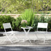 3 Piece Patio Bistro Set with Glass Table and Folding Chairs White by Outsunny