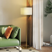 Height Adjustable Floor Lamp With Remote And Dimmable LED For Living Room Use Gold Tone AOSOM