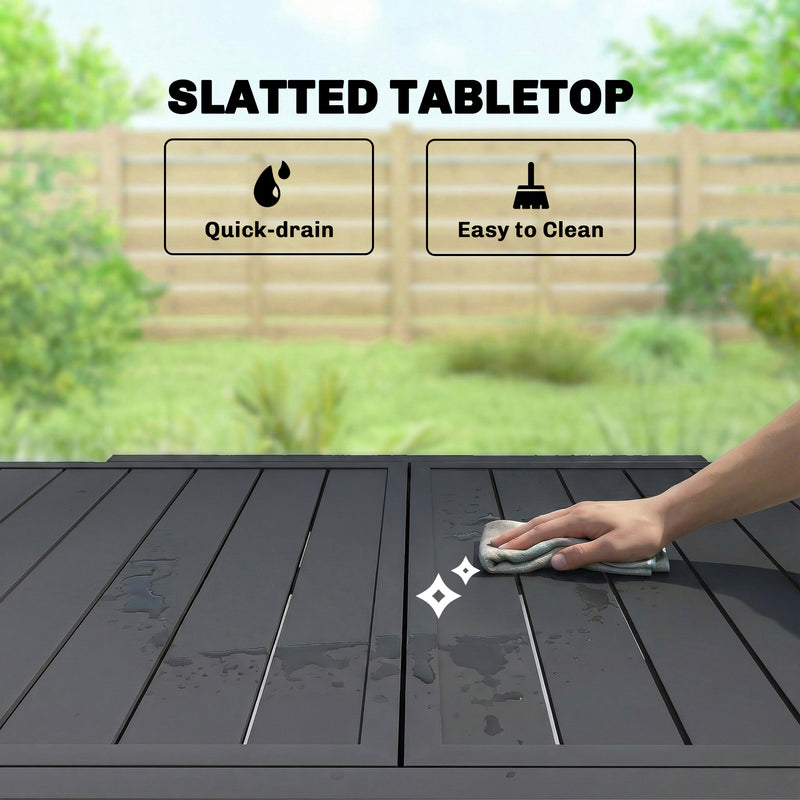Extendable Garden Dining Table for Flexible Outdoor Meals and Gatherings Black