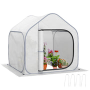 Mini Pop Up Greenhouse 150 x 148cm Portable Plant Grow Tent White by Outsunny