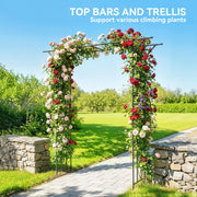 Garden Arch for Climbing Plants with Rust Resistant Steel Frame for Outdoor Decoration Black Outsunny