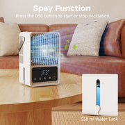 Desk Fan and Humidifier for Cool Comfortable Workspace with Touch Controls Black AOSOM