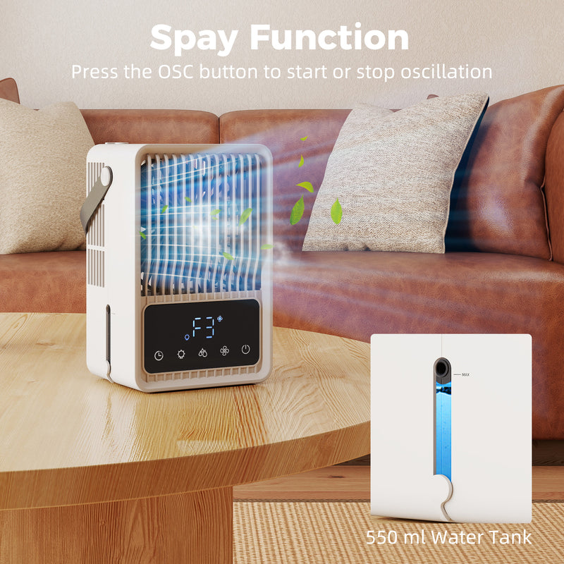 Desk Fan and Humidifier for Cool Comfortable Workspace with Touch Controls Black AOSOM