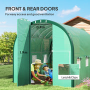 Polytunnel Greenhouse with Windows and Doors Green 3x2m by Outsunny