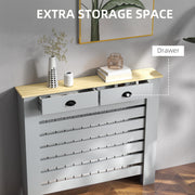 Grey Slim Radiator Cover With Drawer 95.5H x 111Wcm by HOMCOM
