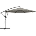 3m Cantilever Garden Parasol with Large Canopy for Shaded Outdoor Seating, Light Grey Outsunny