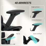Ergonomic High Back Mesh Office Chair With Lumbar Support For Home Or Work, Black AOSOM