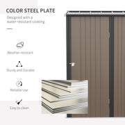Feature panel showing the water-resistant coated colour steel plate layers used in the shed panels