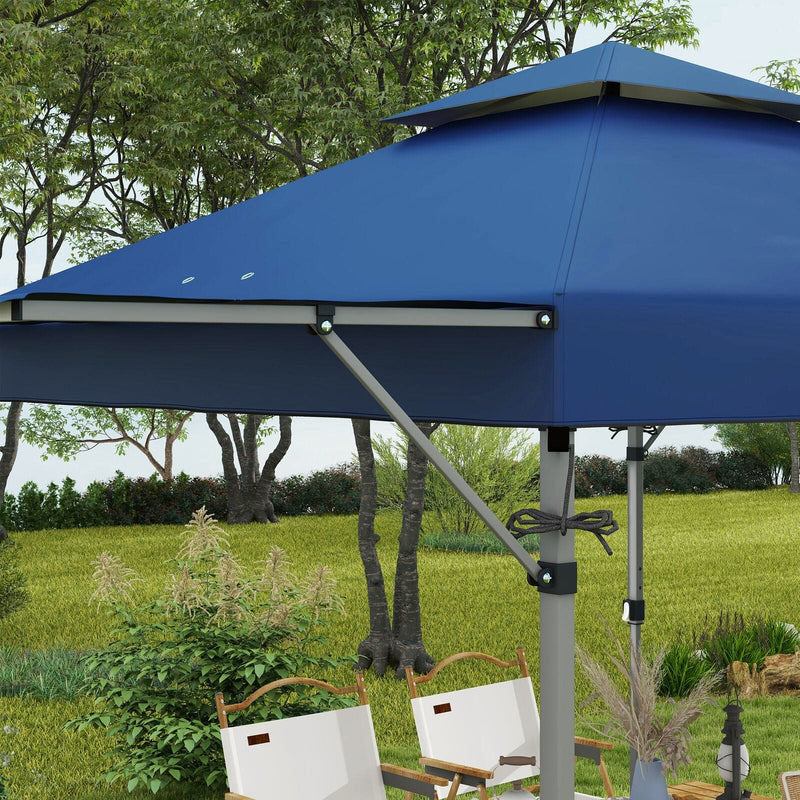 5x3m Pop Up Gazebo With Side Awnings, Double Roof, Leg Weights