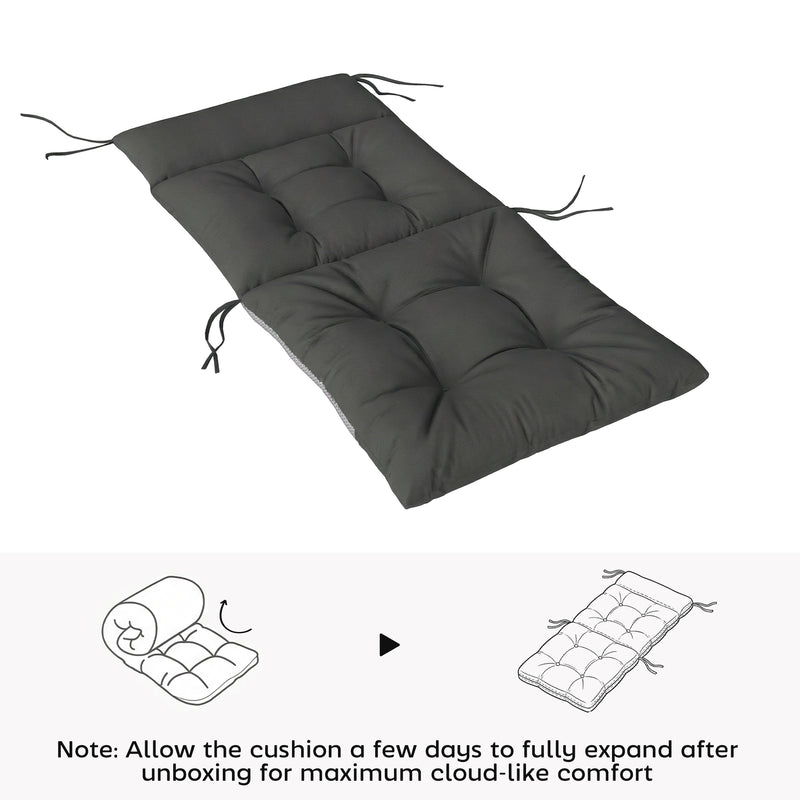 Garden Chair Cushion Set for Outdoor Comfort with Head and Back Support 4 Pack Dark Grey Outsunny