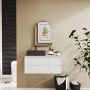 Black Arched Wall Mirror 50 x 70cm for Home or Bathroom by HOMCOM