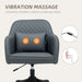 Grey Microfibre Office Chair with Massage Lumbar Support and Wheels for Home and Office by Vinsetto