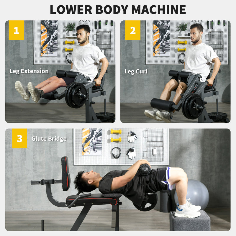 Seated Leg Extension and Curl Machine Adjustable Lower Body Workout Equipment by SPORTNOW AOSOM