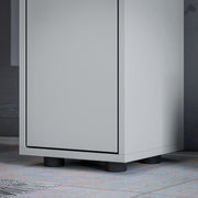 Tall Slim Bathroom Storage Cabinet with Shelves Drawer and Cupboards Space Saving, Grey