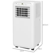 7000 BTU Portable Air Conditioner with Dehumidifier and Timer for Rooms up to 26m² White