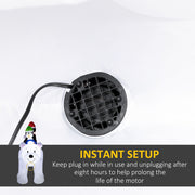 Close-up of the black fan vent with cable and an instant setup caption