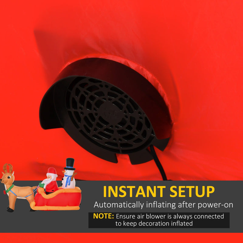 Internal fan inside the red sleigh with an Instant Setup callout