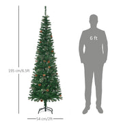 Dimensions of the 6.5ft pine cone tree: 195 cm high and 54 cm wide, beside a human silhouette