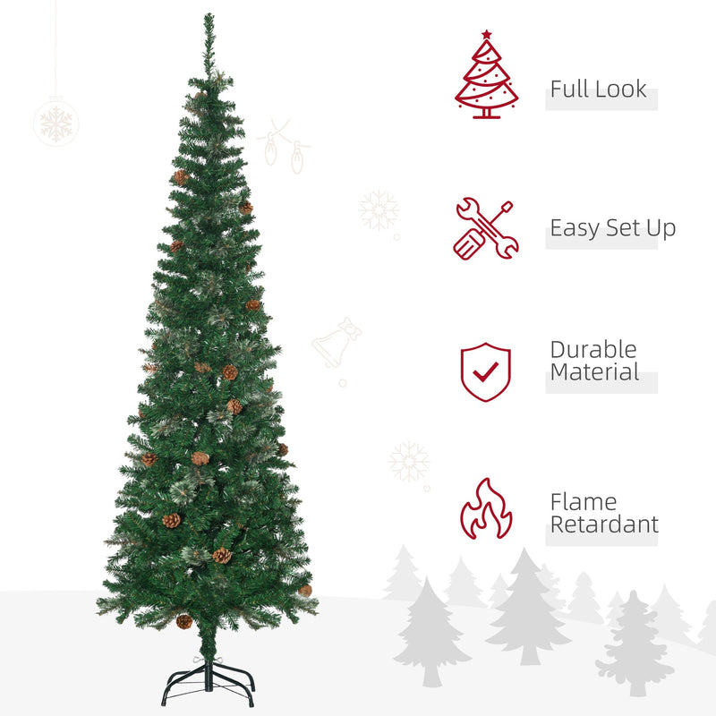 Pine cone tree with icons for full look, easy set up, durable material and flame retardant
