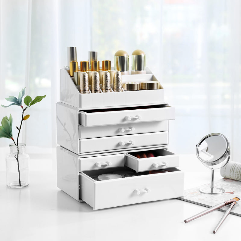 Clear Acrylic Makeup Organiser with 6 Drawers for Cosmetics and Jewellery Storage by Songmics