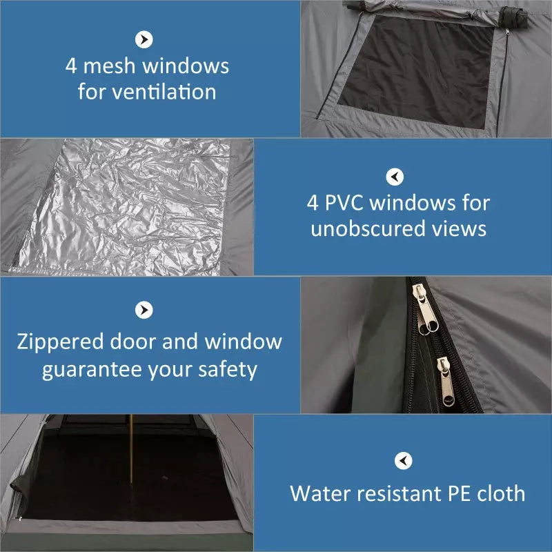 6 Man Teepee Tent, Grey