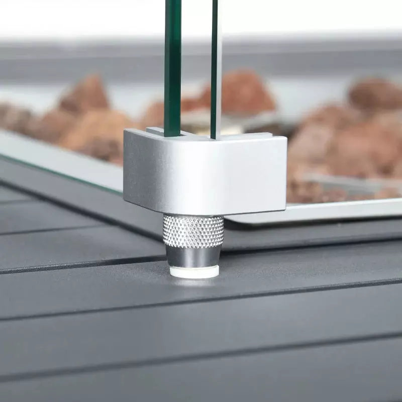 Garden Furniture With Fire Pit Table, 7 Seater Corner Sofa