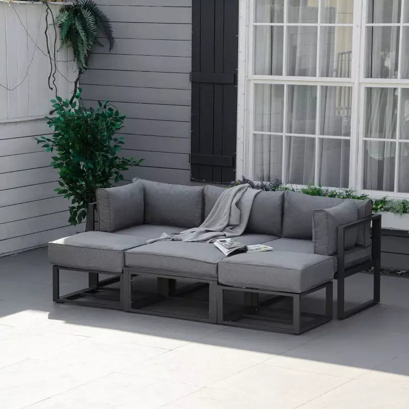 Stylish Garden Daybed Sofa Set with Coffee Table Outsunny