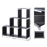 Storage shelf assembled in a home setting