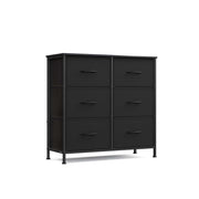 Ink black 6-drawer fabric chest of drawers