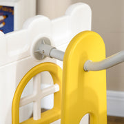 Close-up of the swing bar joint on the play tower
