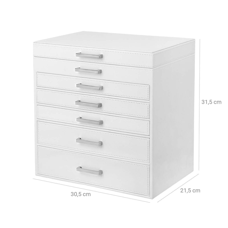 Dimensions view showing the height and diameter of the box