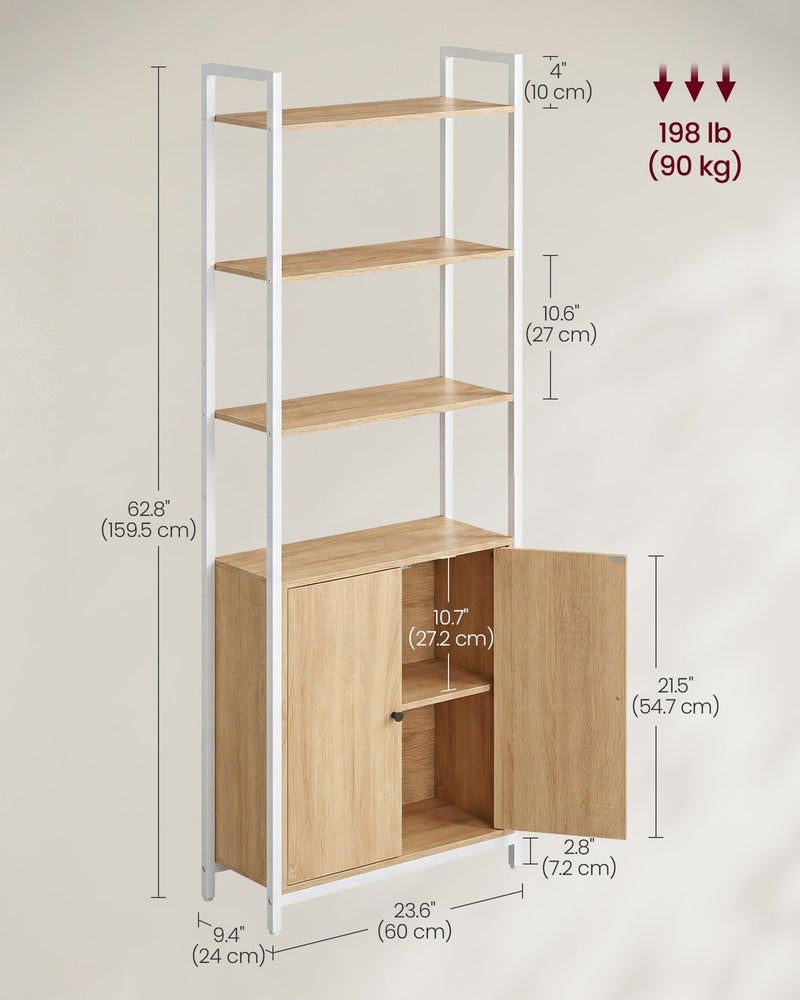 Dimension diagram giving 60 cm width, 24 cm depth and 159.5 cm height with a 90 kg load
