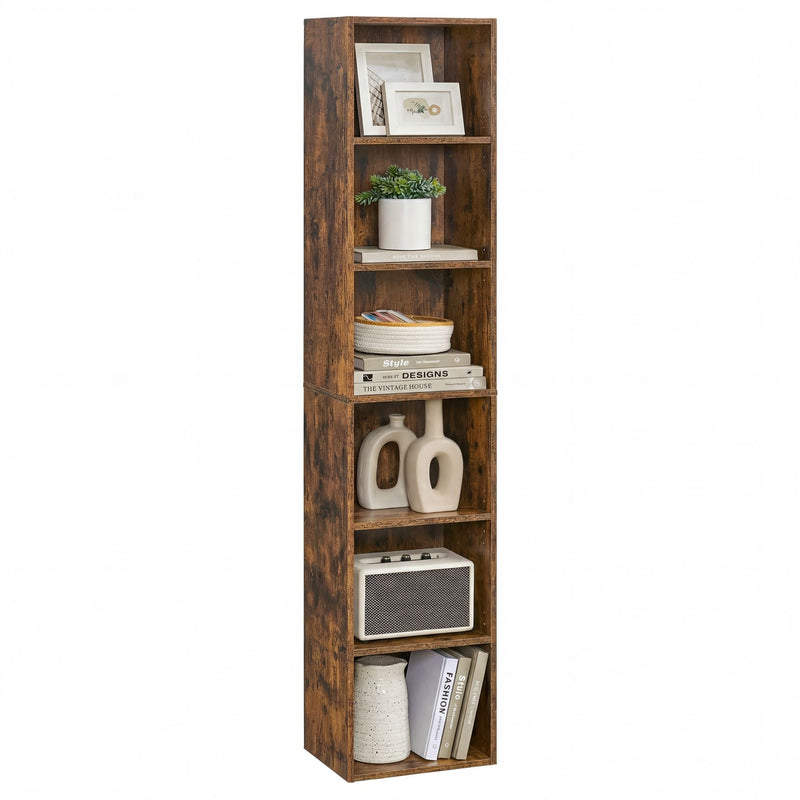 Vasagle 6-tier open bookcase in rustic brown finish
