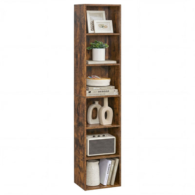 Vasagle 6-tier open bookcase in rustic brown finish