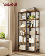 Vasagle 6 tier bookcase, close-up of the steel frame joint