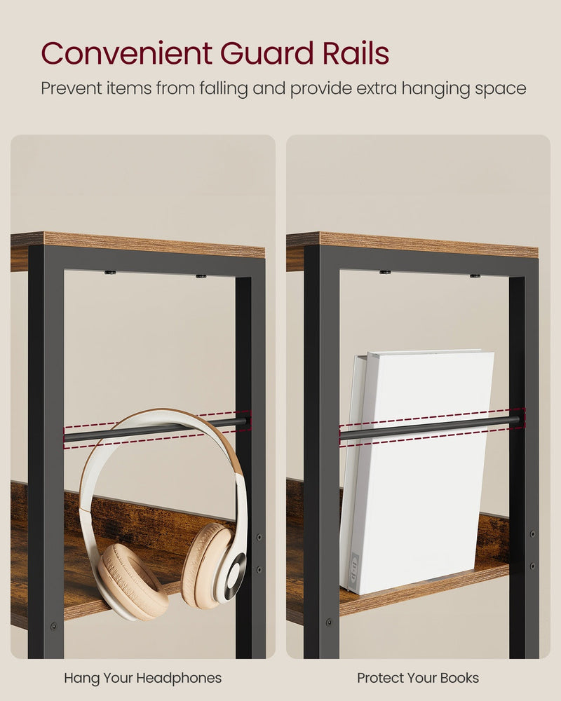 Vasagle 6 tier bookcase, close-up of the open shelf storage