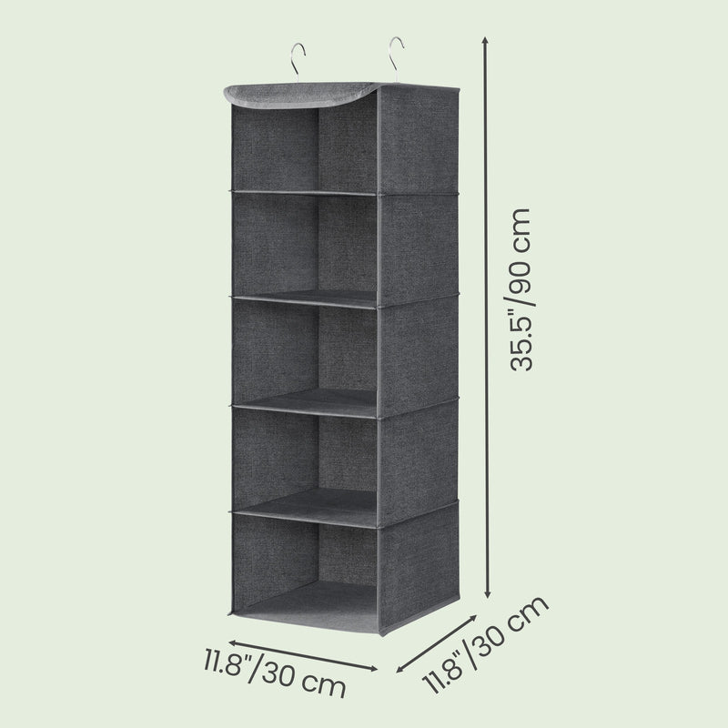 Dimensions diagram showing the organiser measuring 30 x 30 x 90 cm (W x D x H)