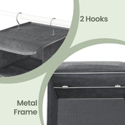 Close-up of the 2 metal hooks and metal top frame