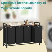 Laundry Sorter with 4 Removable Pull Out Bags for Clothes and Towels by Vasagle