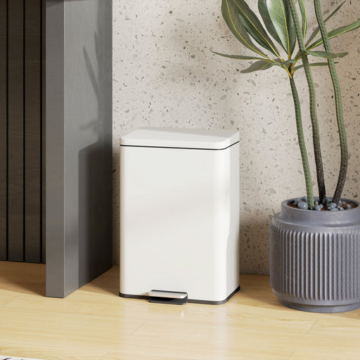 20L Pedal Bin with Soft Close Lid and Removable Inner Bucket for Home or Office Cream