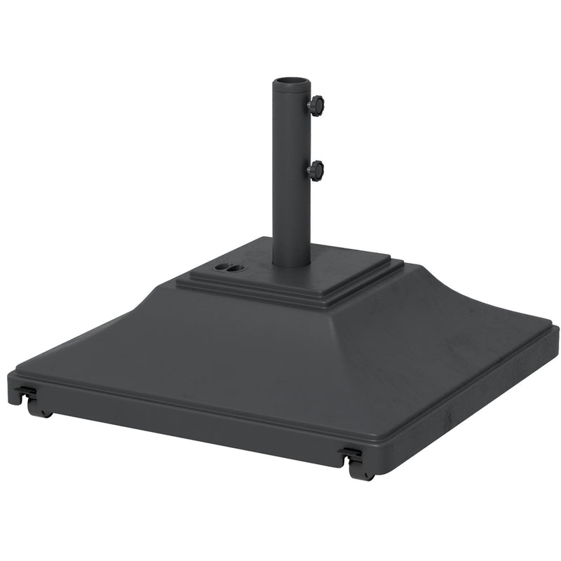 Black 60kg Garden Parasol Base With Wheels Fillable With Water Or Sand For Stability