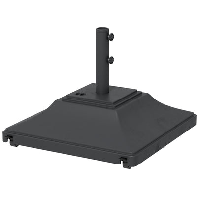 Black 60kg Garden Parasol Base With Wheels Fillable With Water Or Sand For Stability