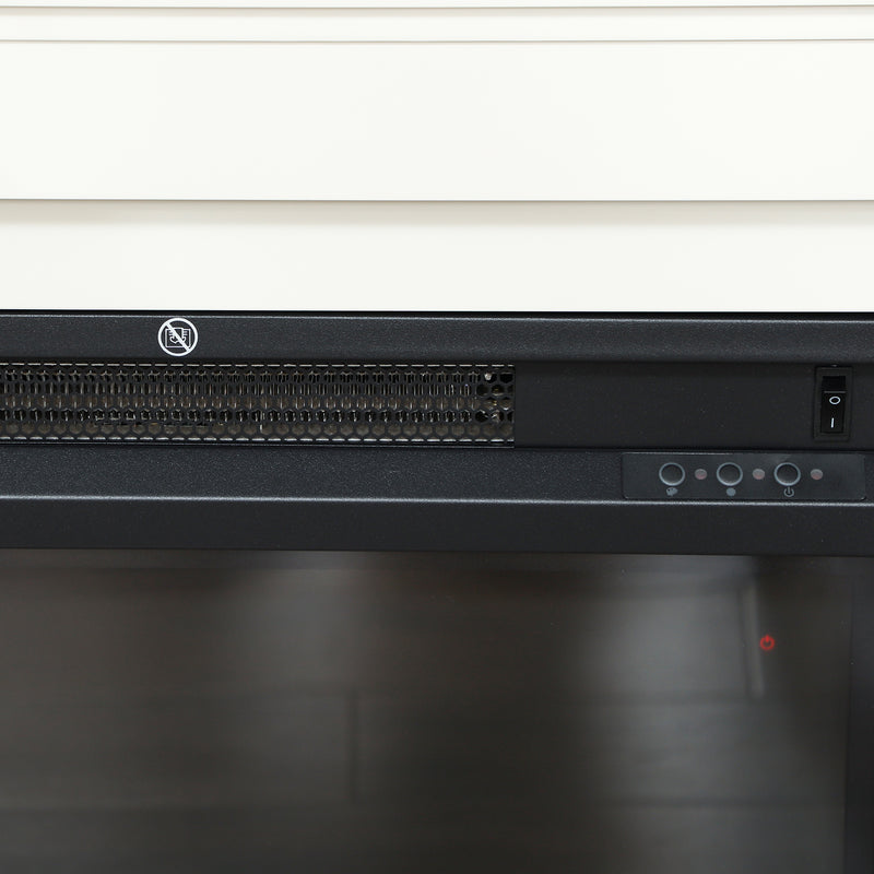 Electric Fireplace with Remote Timer and 12 Colour Flame for Living Room Heating White