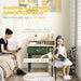 Kids Desk and Chair Set with Storage Shelves and Drawer Green by AIYAPLAY