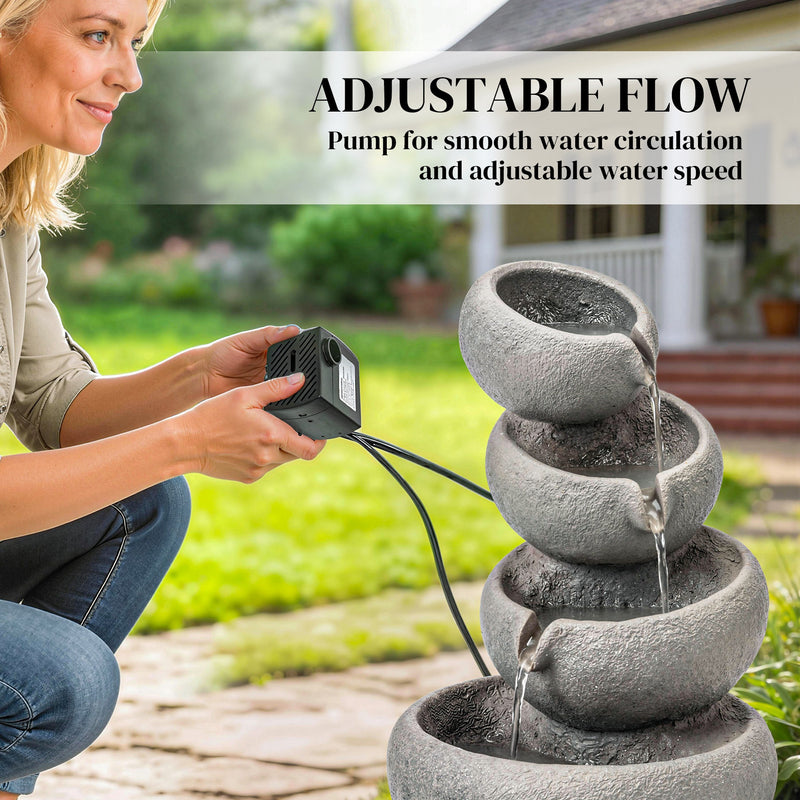 Outdoor Water Fountain with LED Lights for Relaxing Garden or Patio Retreat Mixed Colour Outsunny