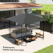 Grey 3m x 3m Gazebo Canopy Replacement Cover Water Resistant with UPF30+ by Outsunny